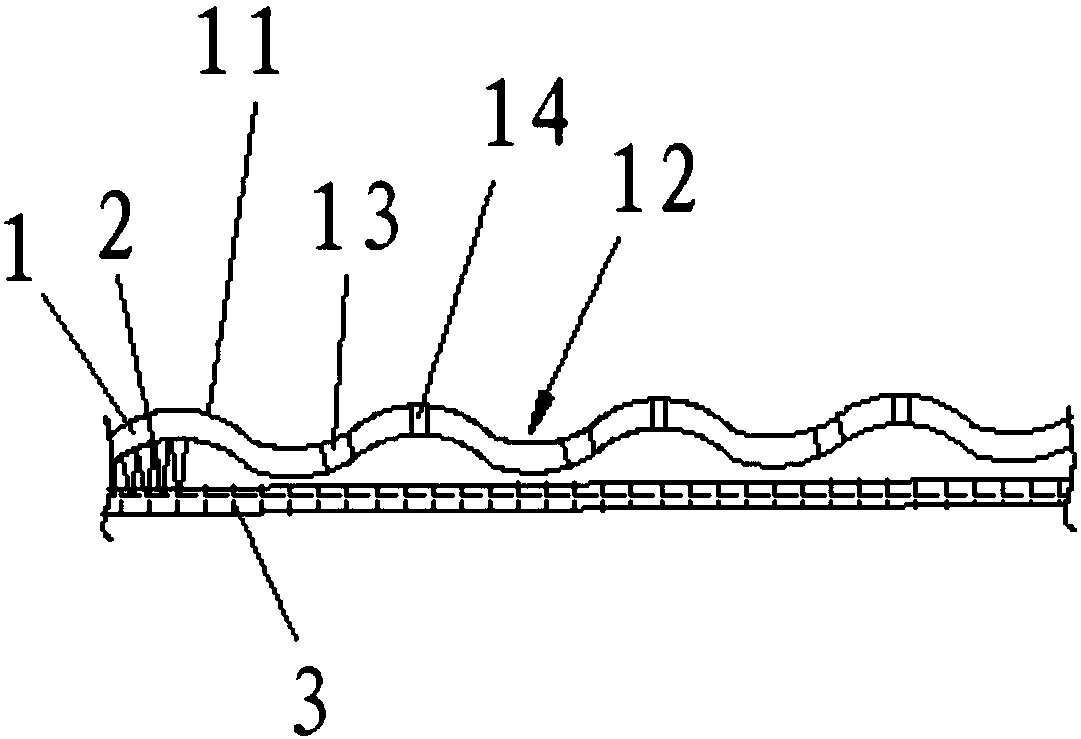 Production method of three-layer mesh cloth with concave-convex air conduction change mesh holes and mesh cloth