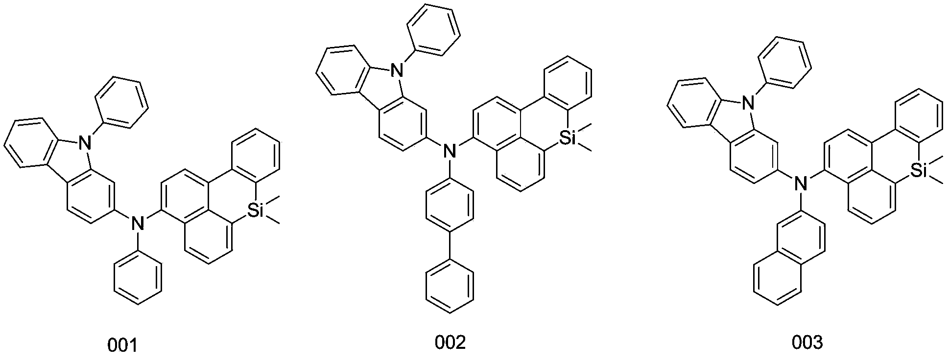 Silicious benzanthracene organic electroluminescent material, and preparation method and application thereof