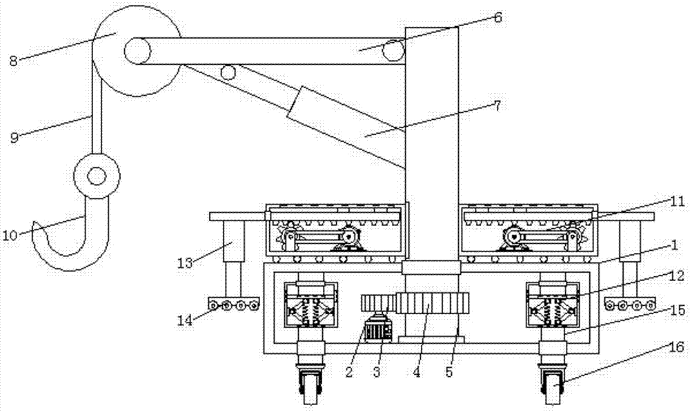 Hoisting machine with high stability