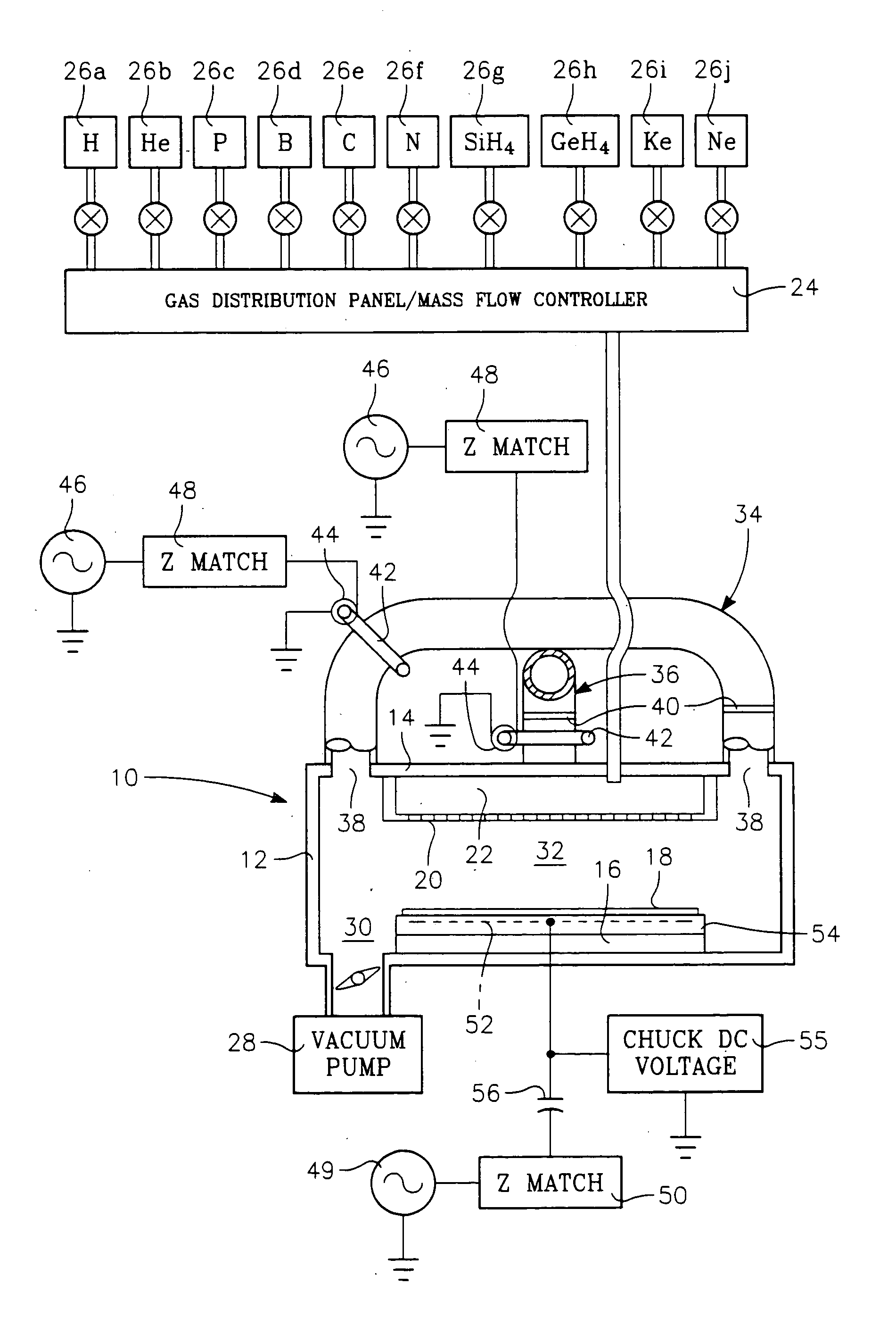 Method for ion implanting insulator material to reduce dielectric constant