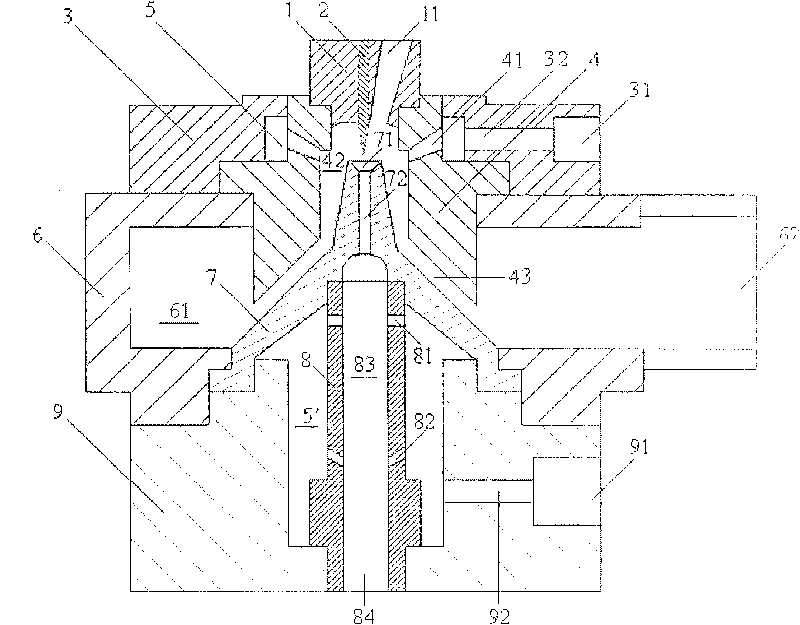 Spinning apparatus with air injection whirling current for lowering fibre