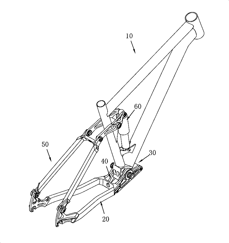 Five-way linkage device for bicycle rear shock absorber