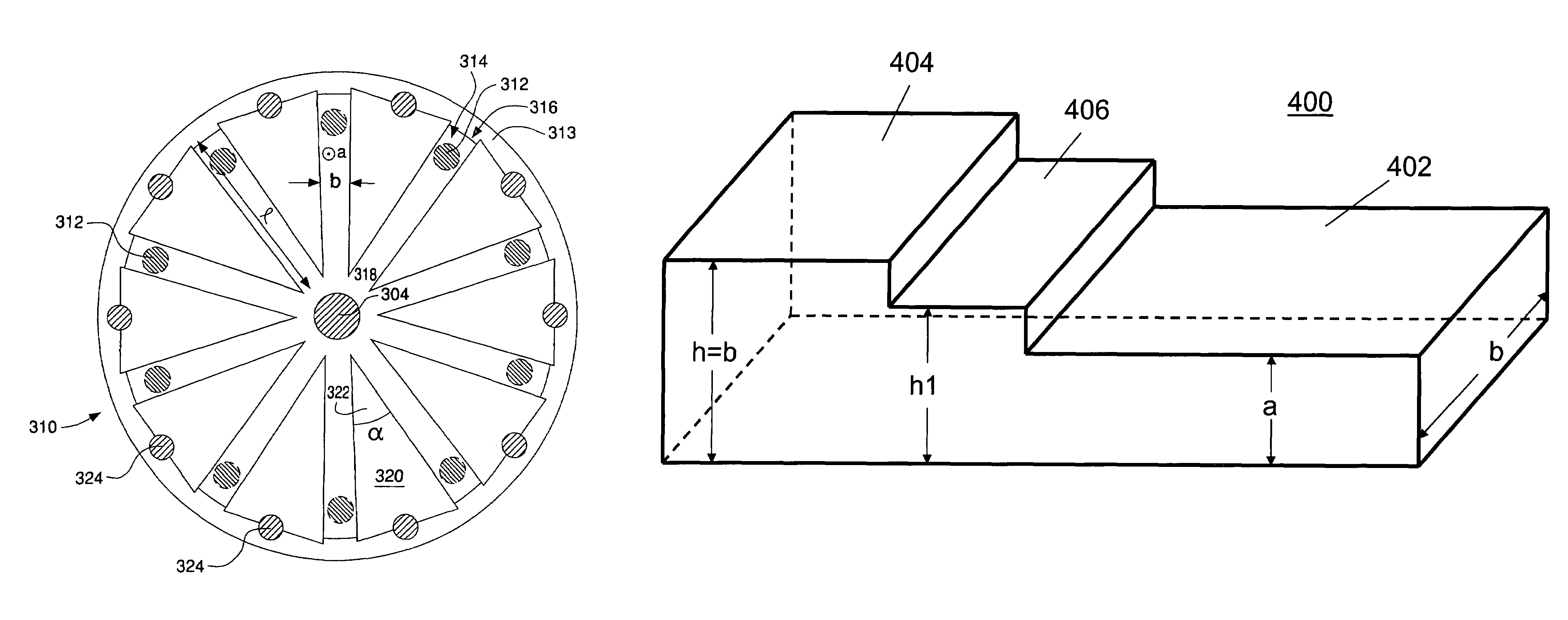 Radial power divider/combiner using waveguide impedance transformers