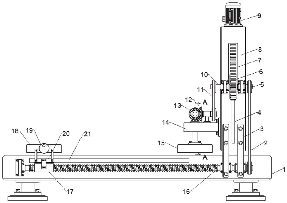 Surface fixed-distance punching device for processing of wood board