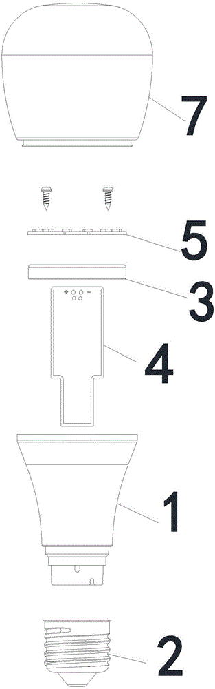 Novel structure LED all-direction bulb lamp and achieving method thereof