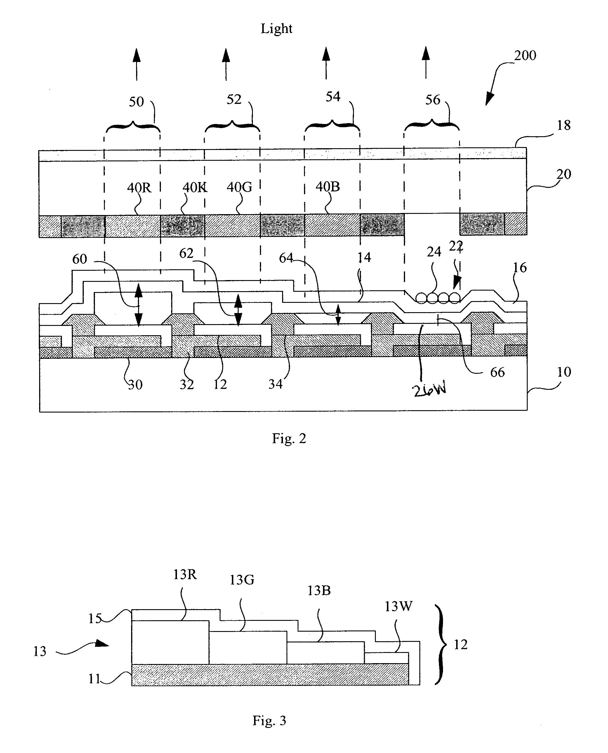 LED device having improved contrast