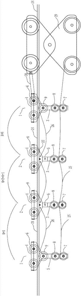 A cable support structure and installation method of a shaft-hinged cable crane