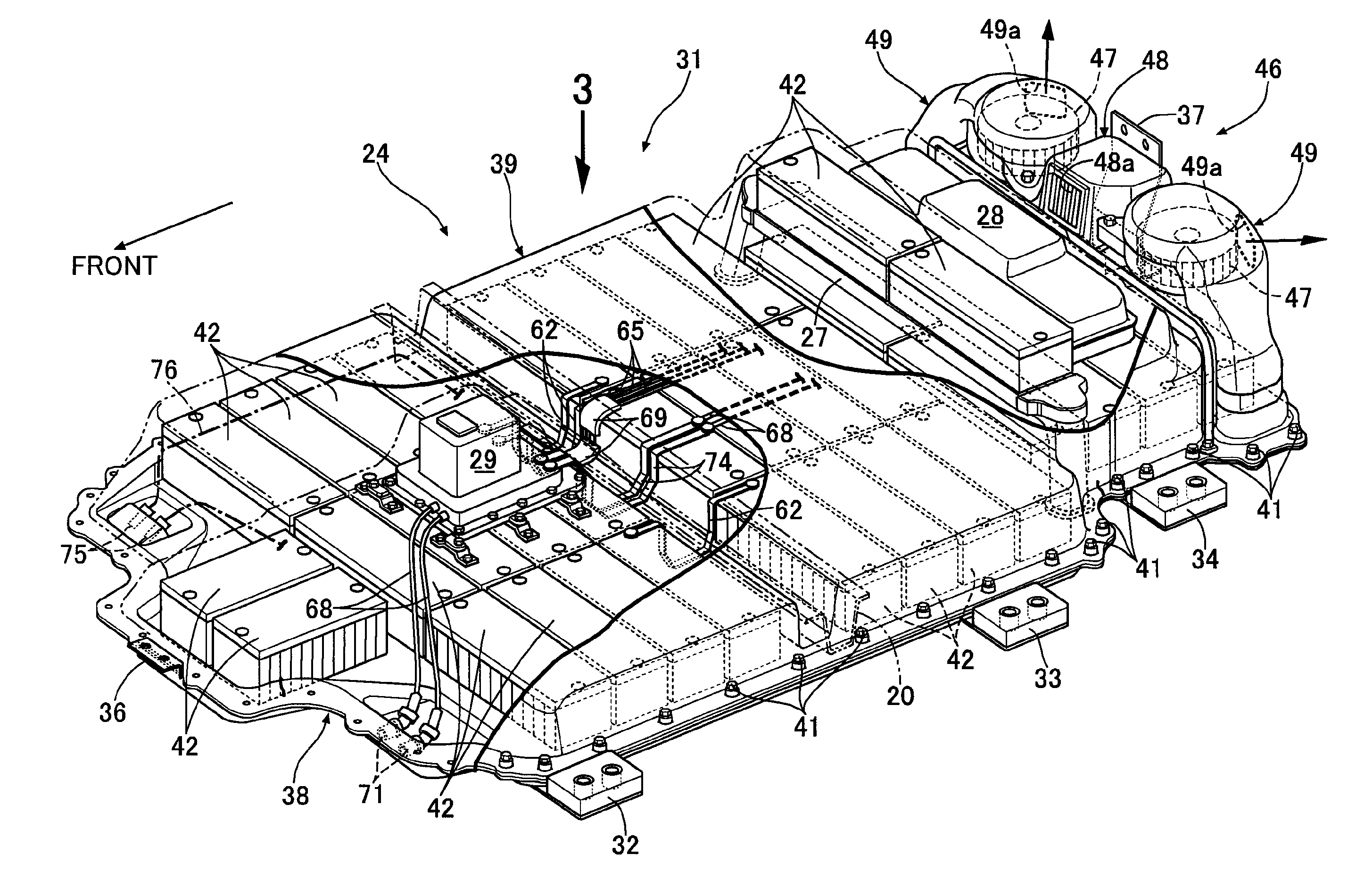 Battery pack for electric car