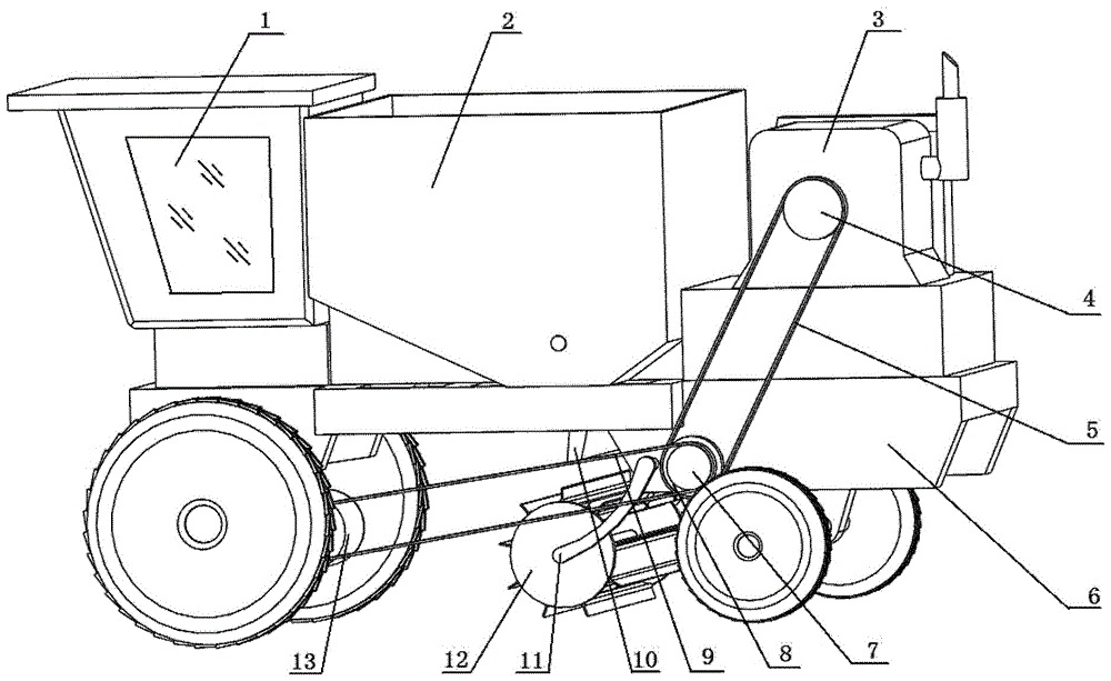 A self-propelled orchard straw and surface soil double-layer covering machine