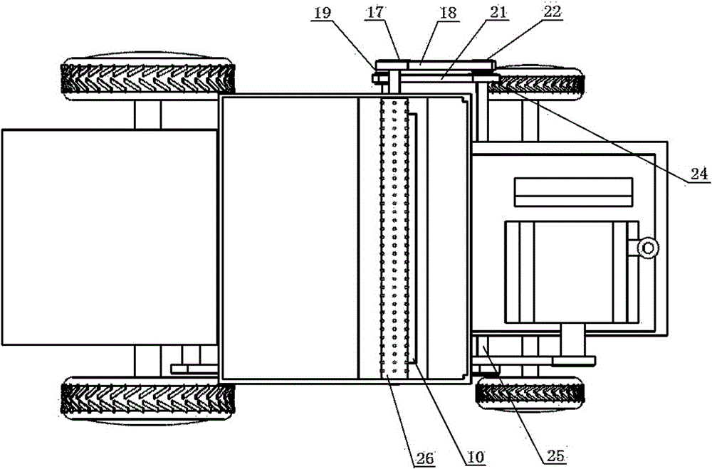 A self-propelled orchard straw and surface soil double-layer covering machine