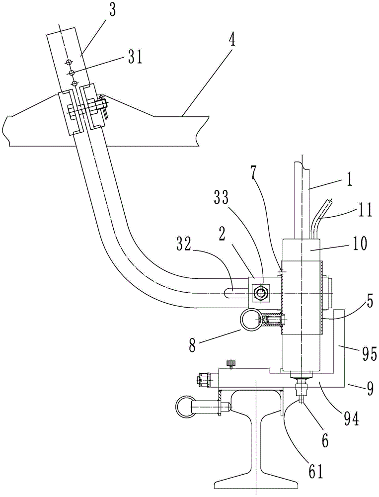 Electric curved rail lubricant coating vehicle