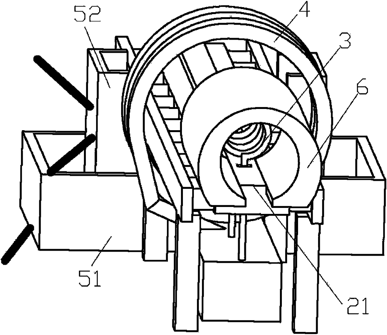 Semi-closed tubular aluminium profile heat treatment device