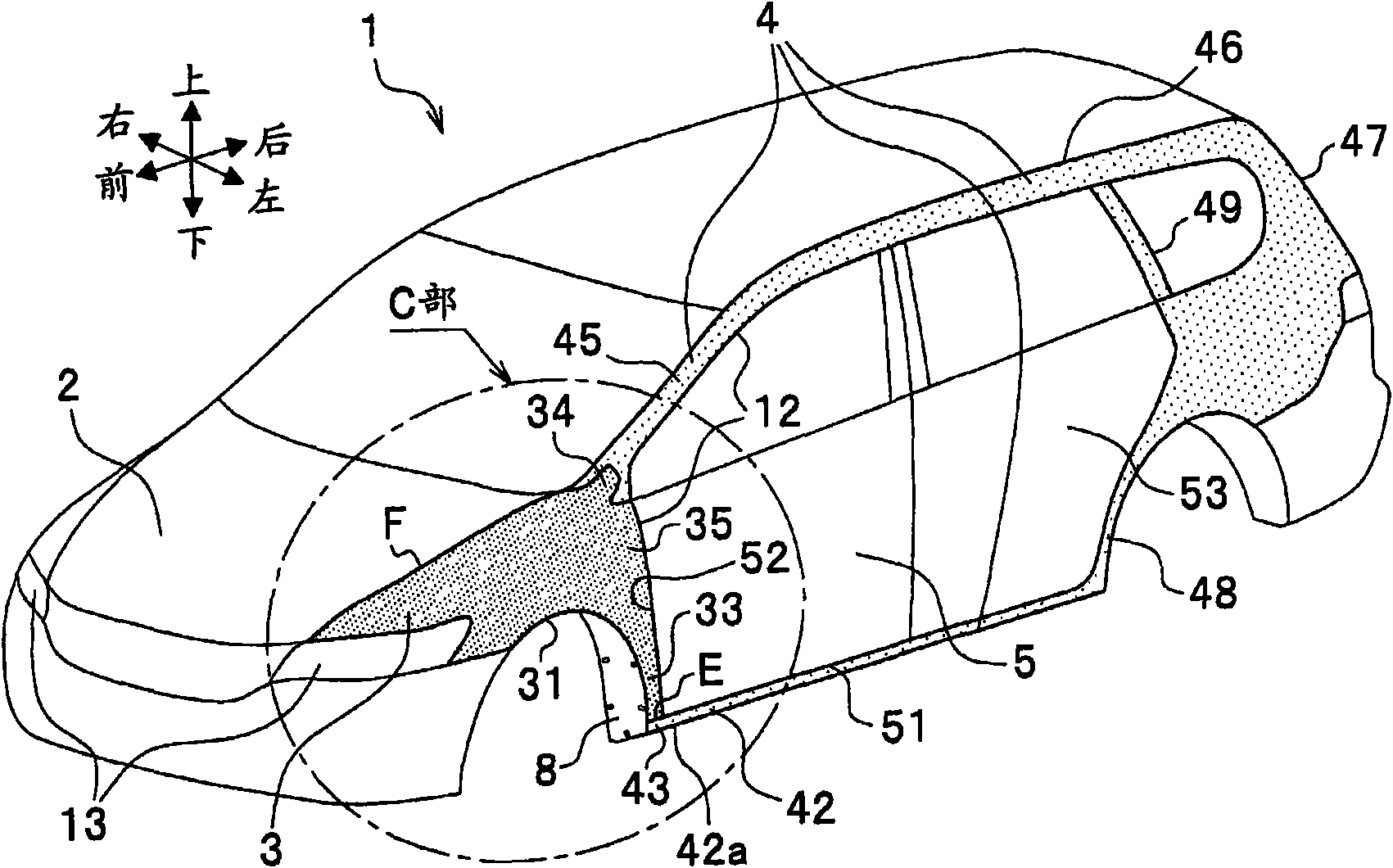 Side structure of automotive body