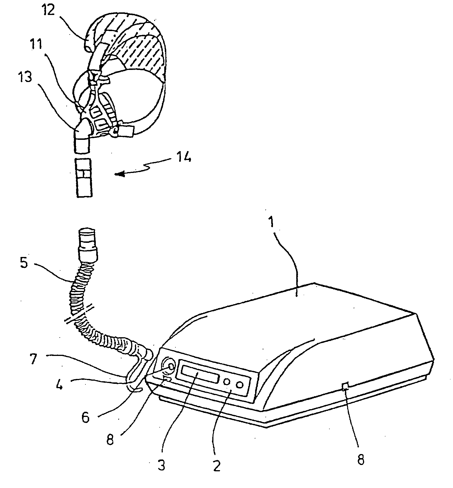 Ventilator with memory for operating data