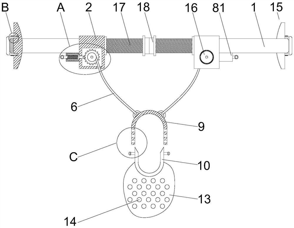 Lifting and decompressing device for scrotal edema of kidney disease patient