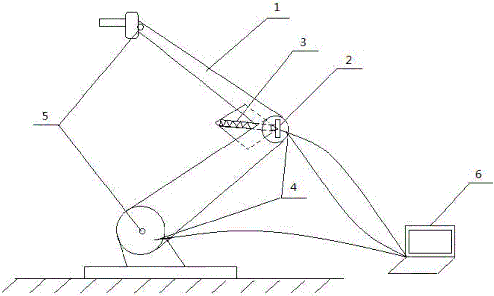 Machine-vision-based device and method for measuring vibration of flexible double-joint mechanical arm