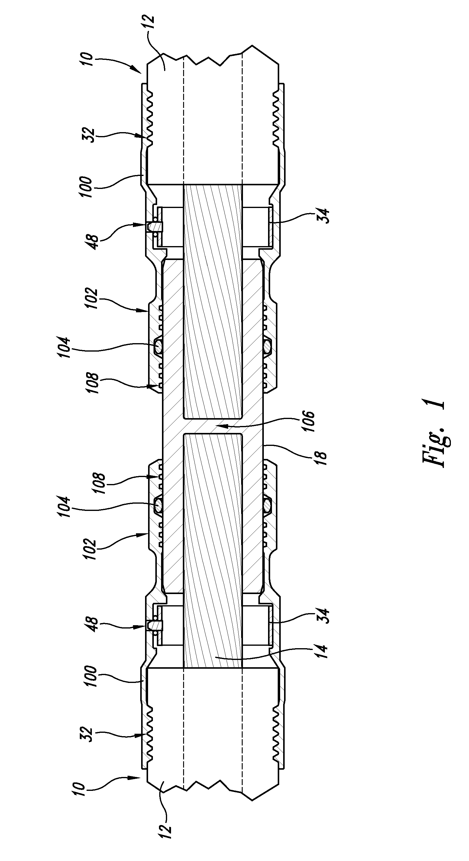 Swagable high-pressure cable connectors having improved sealing means