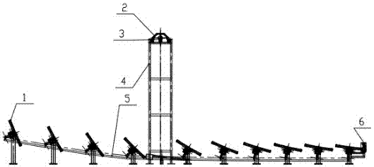 Unequal-distance stepped linear Fresnel solar condenser