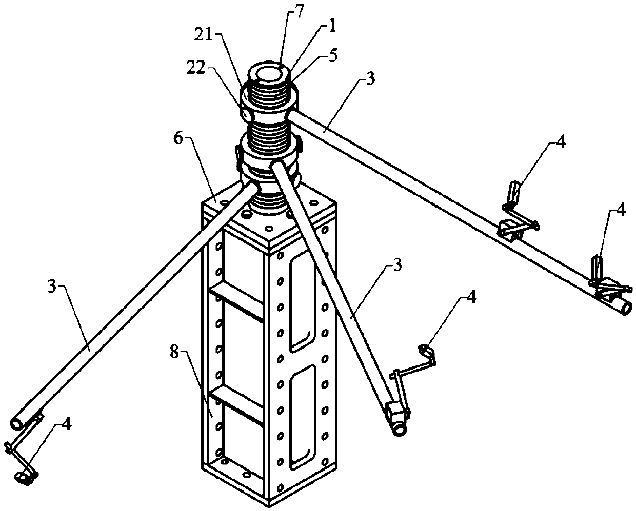 Static force test device and sensor mounting seat