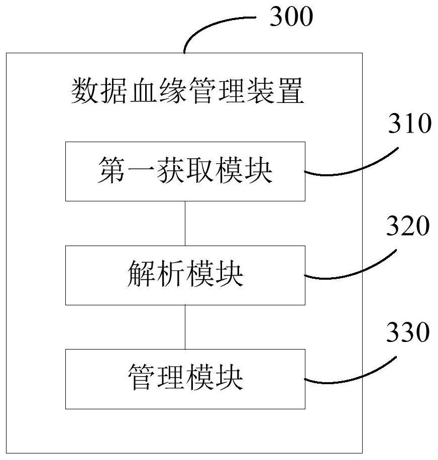 Data blood relationship management method and device, electronic equipment and storage medium