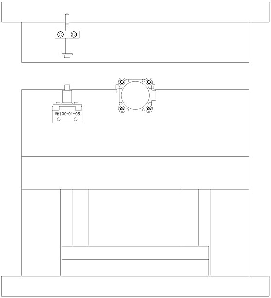 Pure pneumatic control automatic sprue cutting mold