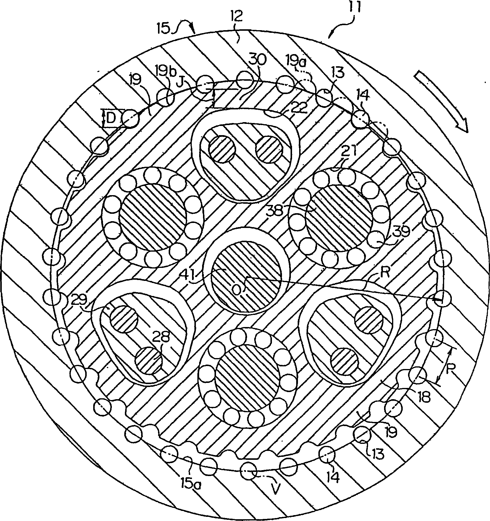 Eccentric swing type planetary gear device