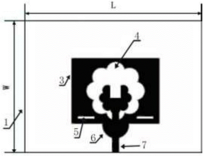 Miniaturized inverted-E-shaped groove type ultra wide band millimeter wave microstrip antenna