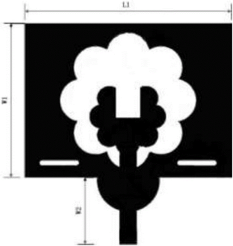 Miniaturized inverted-E-shaped groove type ultra wide band millimeter wave microstrip antenna