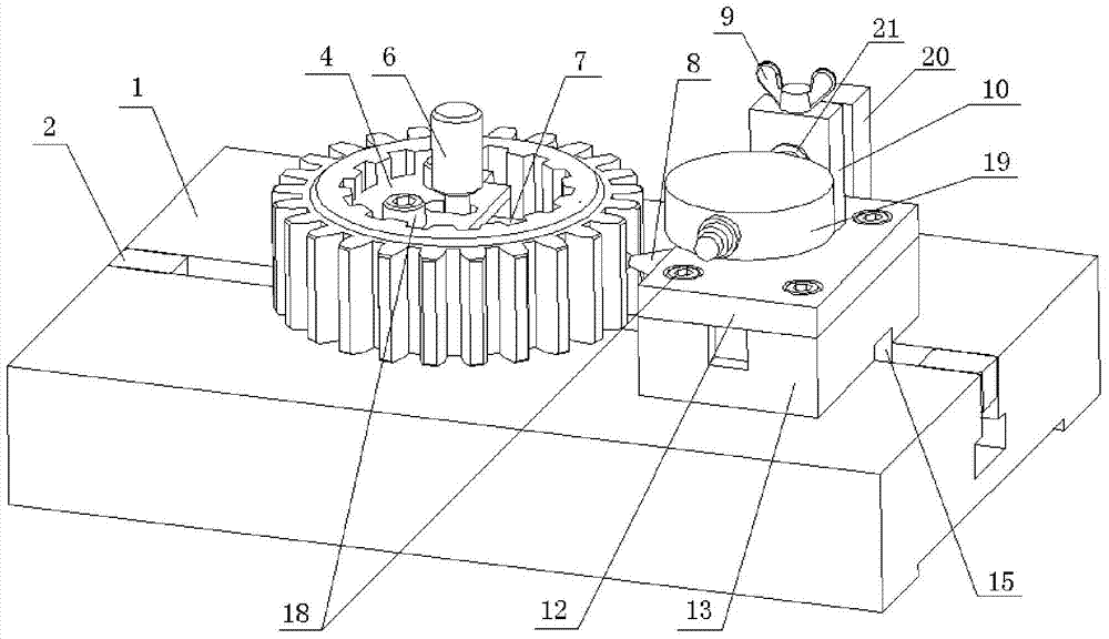 Internal tooth and external tooth symmetry degree detecting device