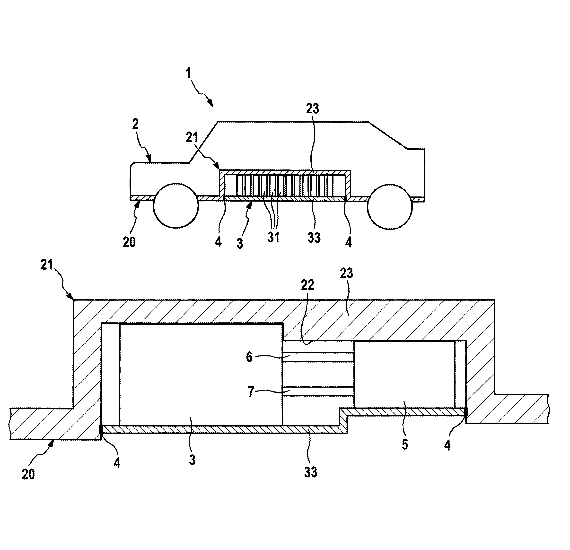 Vehicle having improved battery shielding