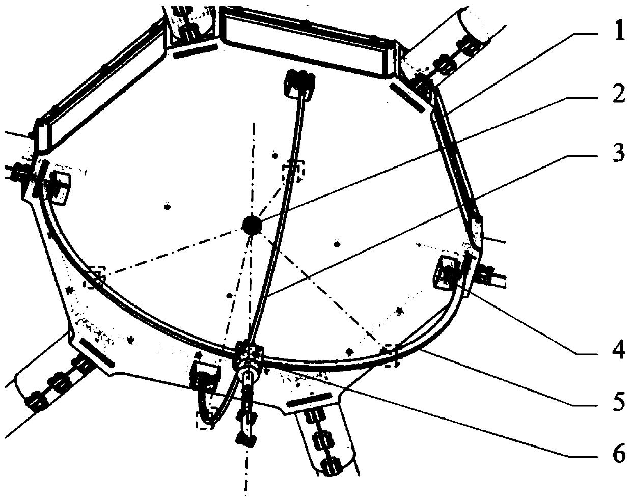 Mooring cable traction force vector measuring mechanism of mooring unmanned aerial vehicle