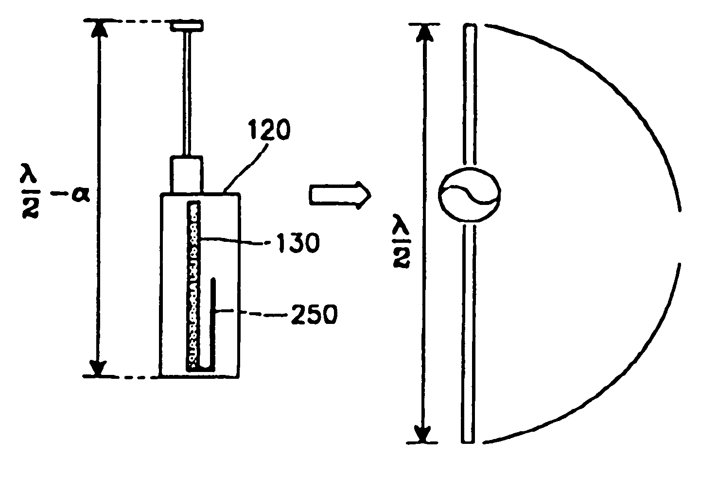 Portable radio terminal equipment having conductor for preventing radiation loss