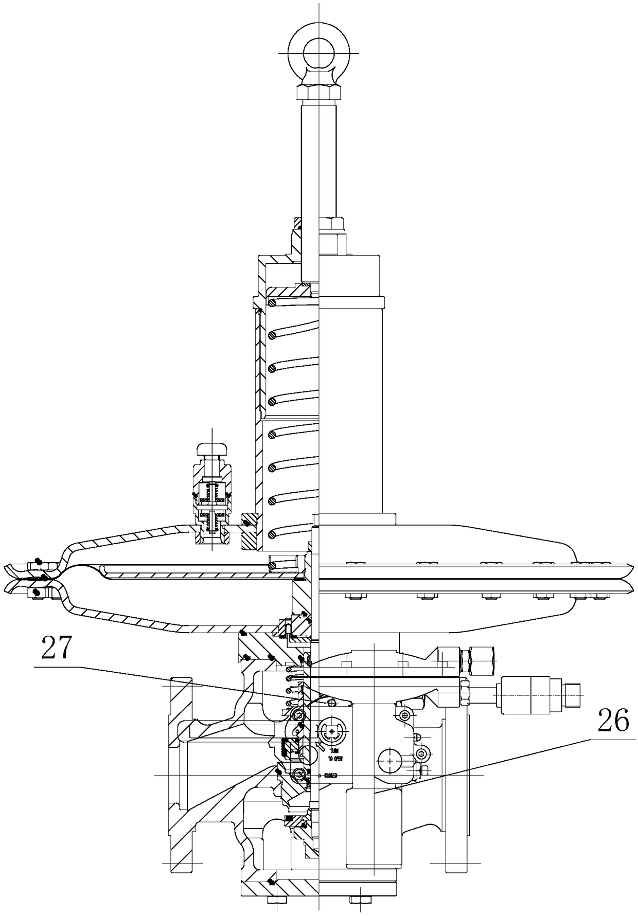 Cutoff and pressure regulation integrated high-precision gas pressure regulator