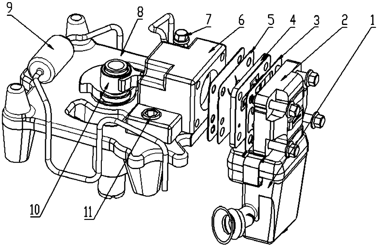 Detachable split efficient compressor air cylinder base and assembling method thereof