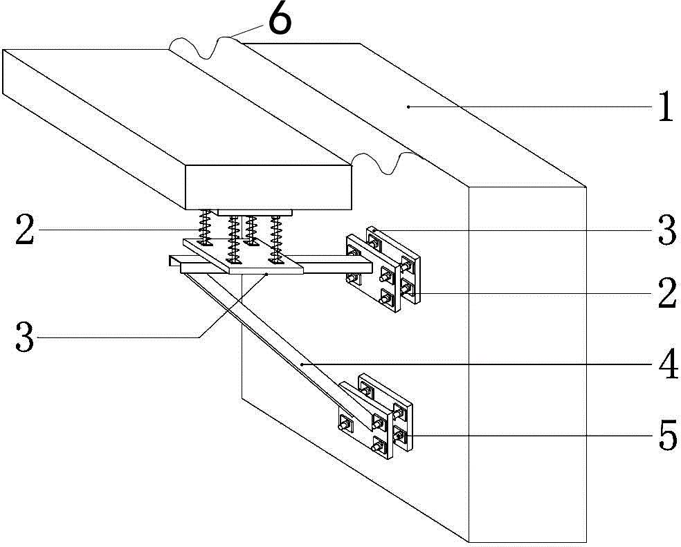 Flexible connecting and mounting structure for double-helix circular structure spiral staircase