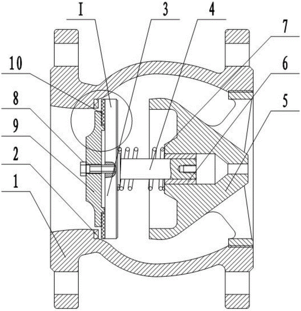 Overflow buffering silent check valve