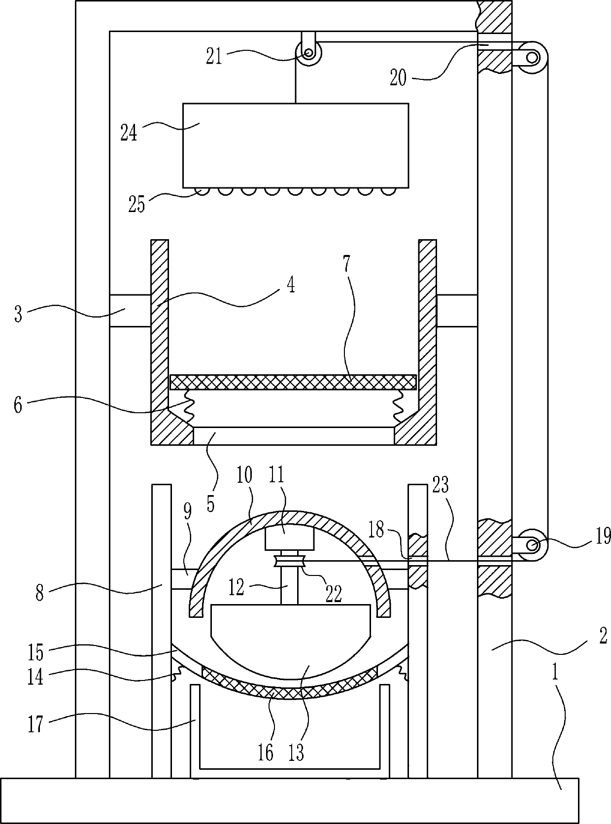 A corn multi-stage crushing equipment for pig feed preparation