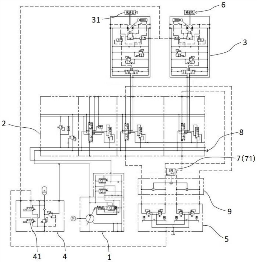 Excavator traveling high-low speed switching control method and system