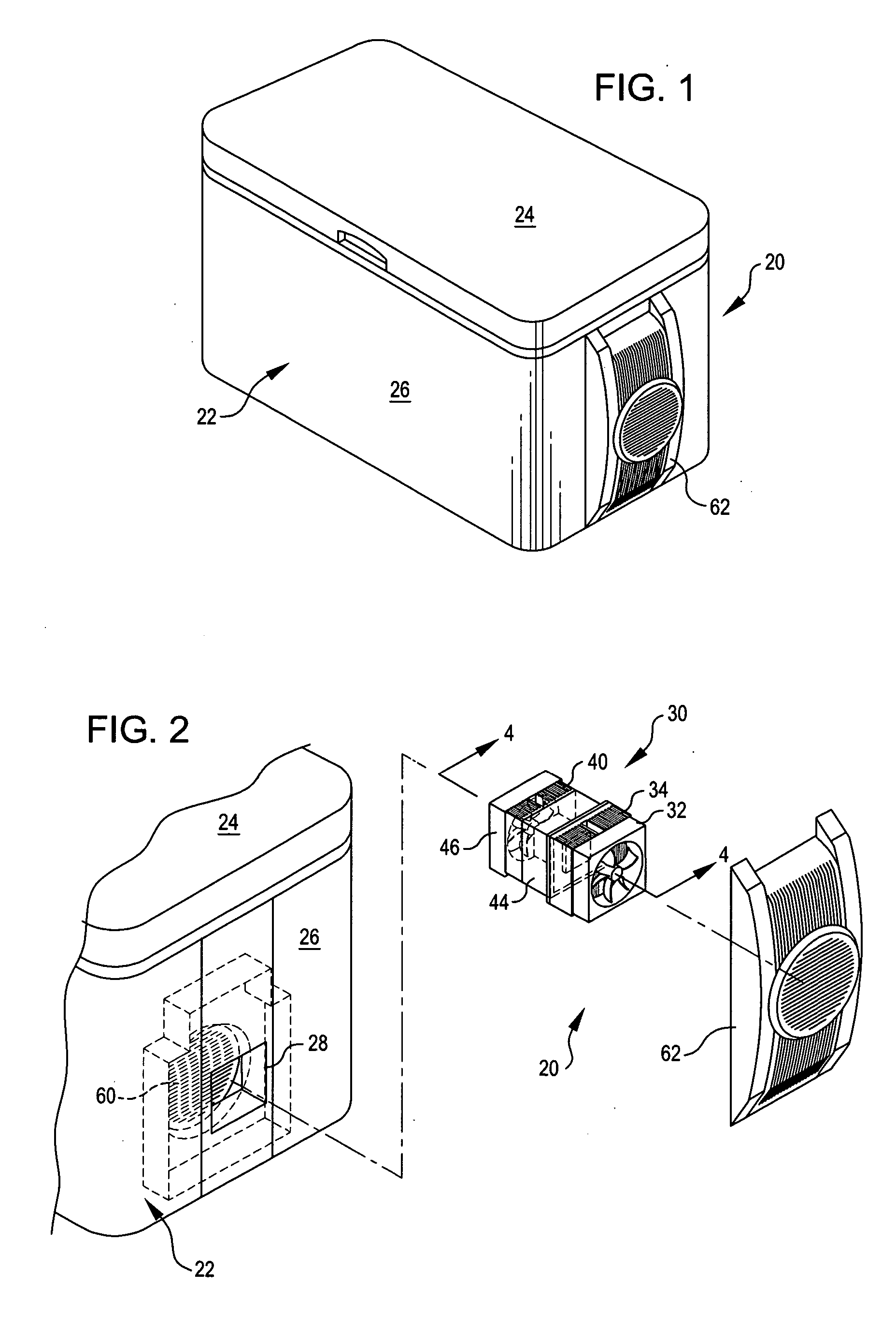 Insulated container with thermoelectric unit