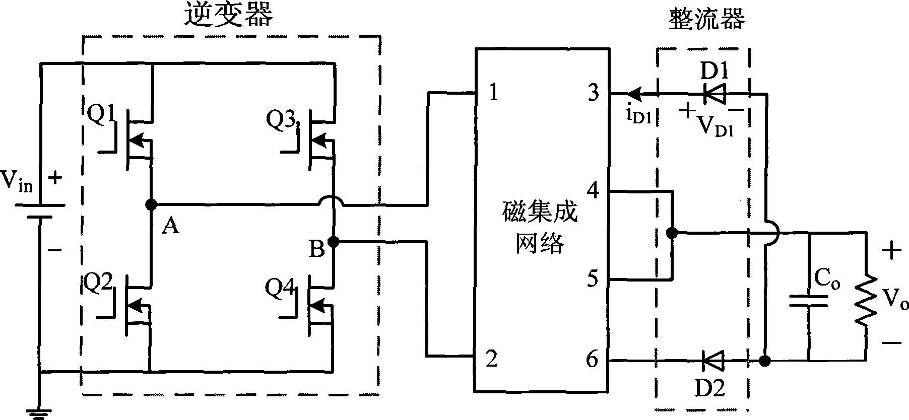 Magnetic-integrated zero-voltage zero-current soft switch full bridge circuit