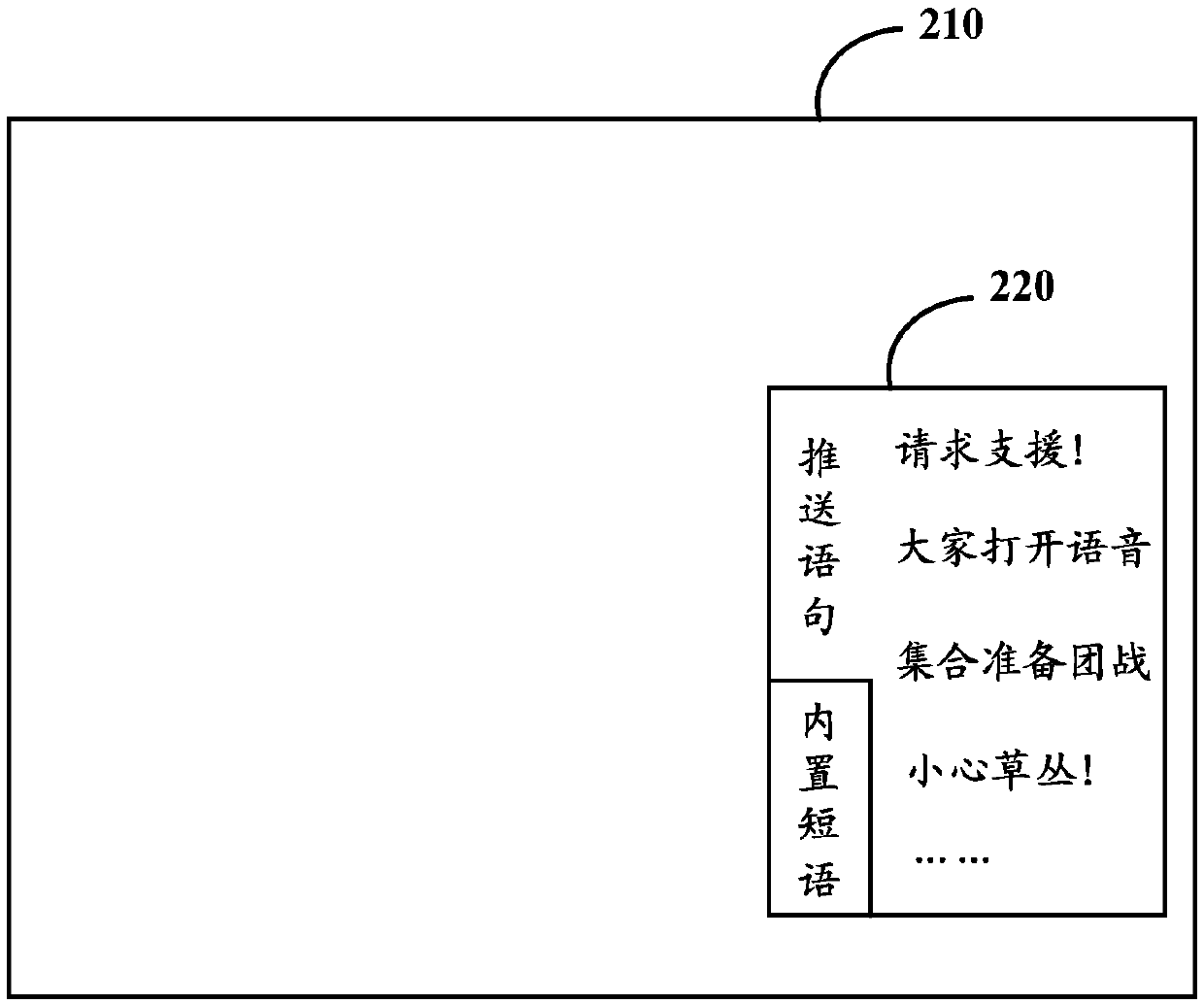 Input method and device in game process