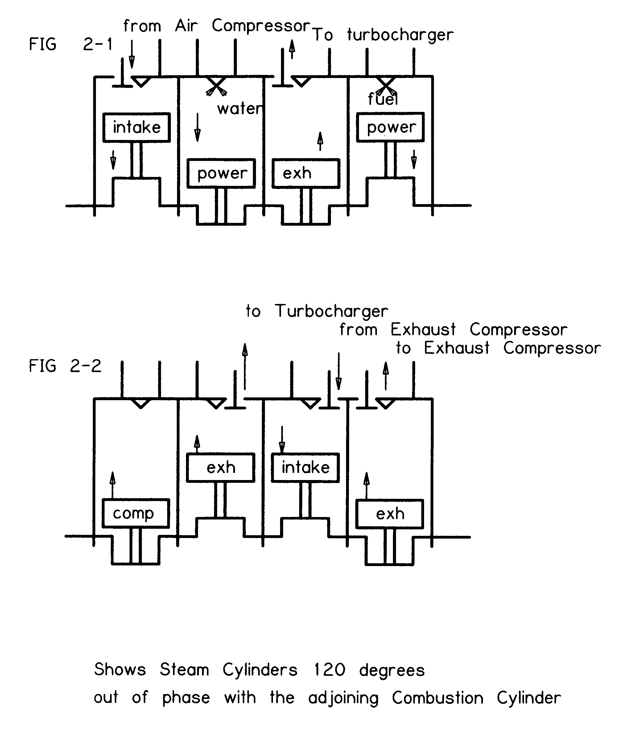 Turbocharged internal combustion/steam hybrid engine