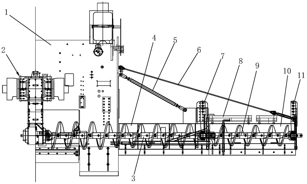 Folding screw conveying mechanism for paver