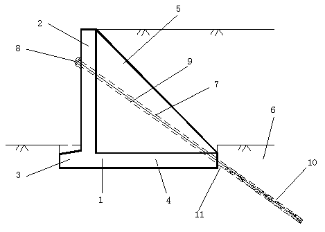 Prestress anchor cable buttress-type parapet suitable for rock substrate