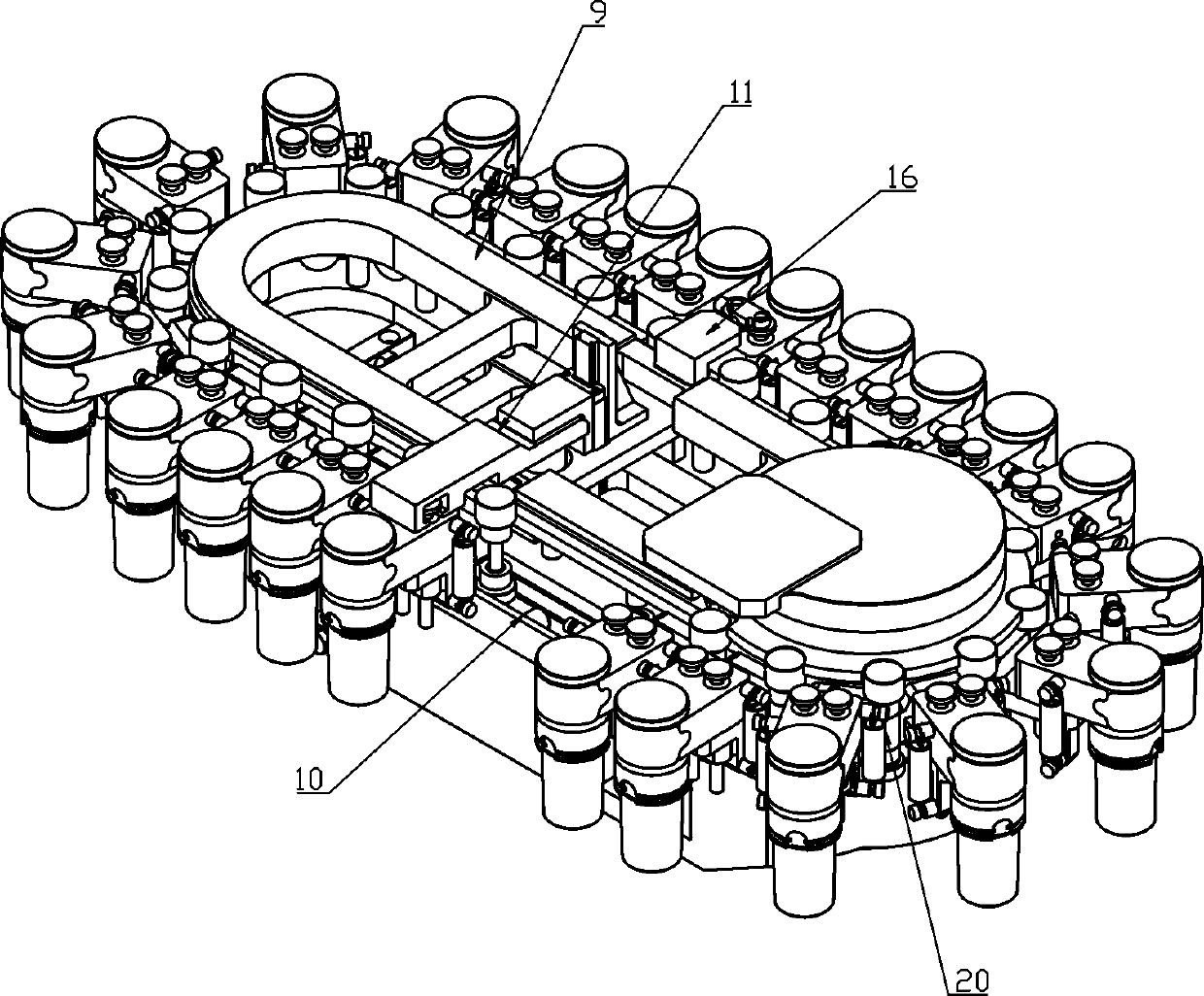 Integrated chained tool magazine capable of automatically picking up and replacing tools