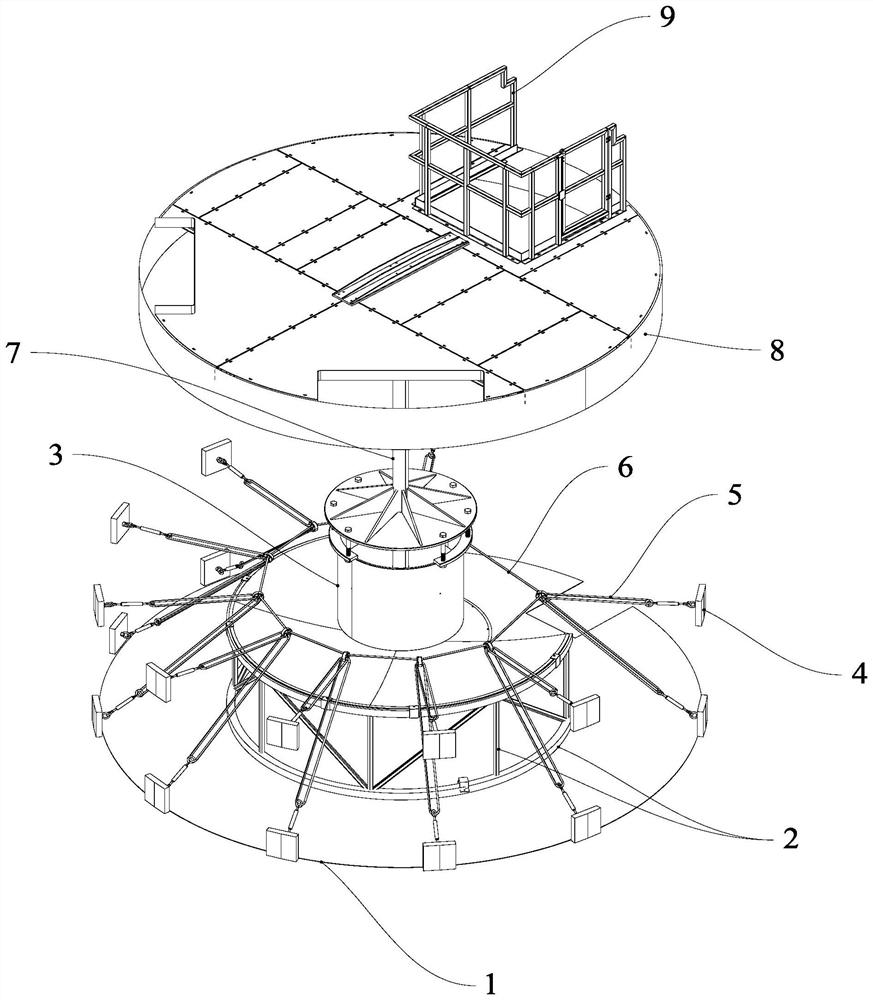 Eddy current tuned mass damper for vibration reduction of fan tower and installation method thereof