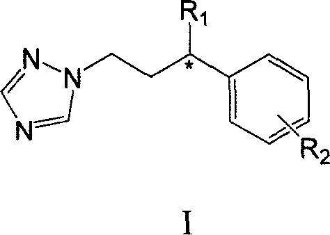 Gamma-aryl substituted chiral triazole bactericides and their synthesis process