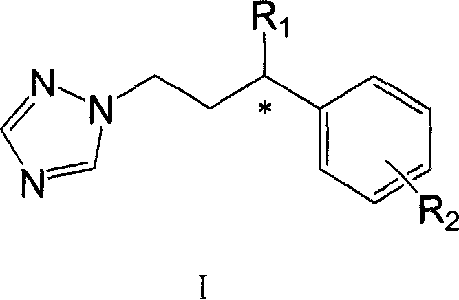 Gamma-aryl substituted chiral triazole bactericides and their synthesis process