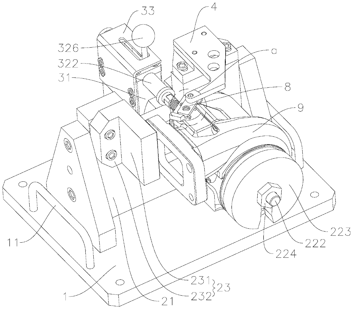 Welding fixture of rocker arm of turbine casing