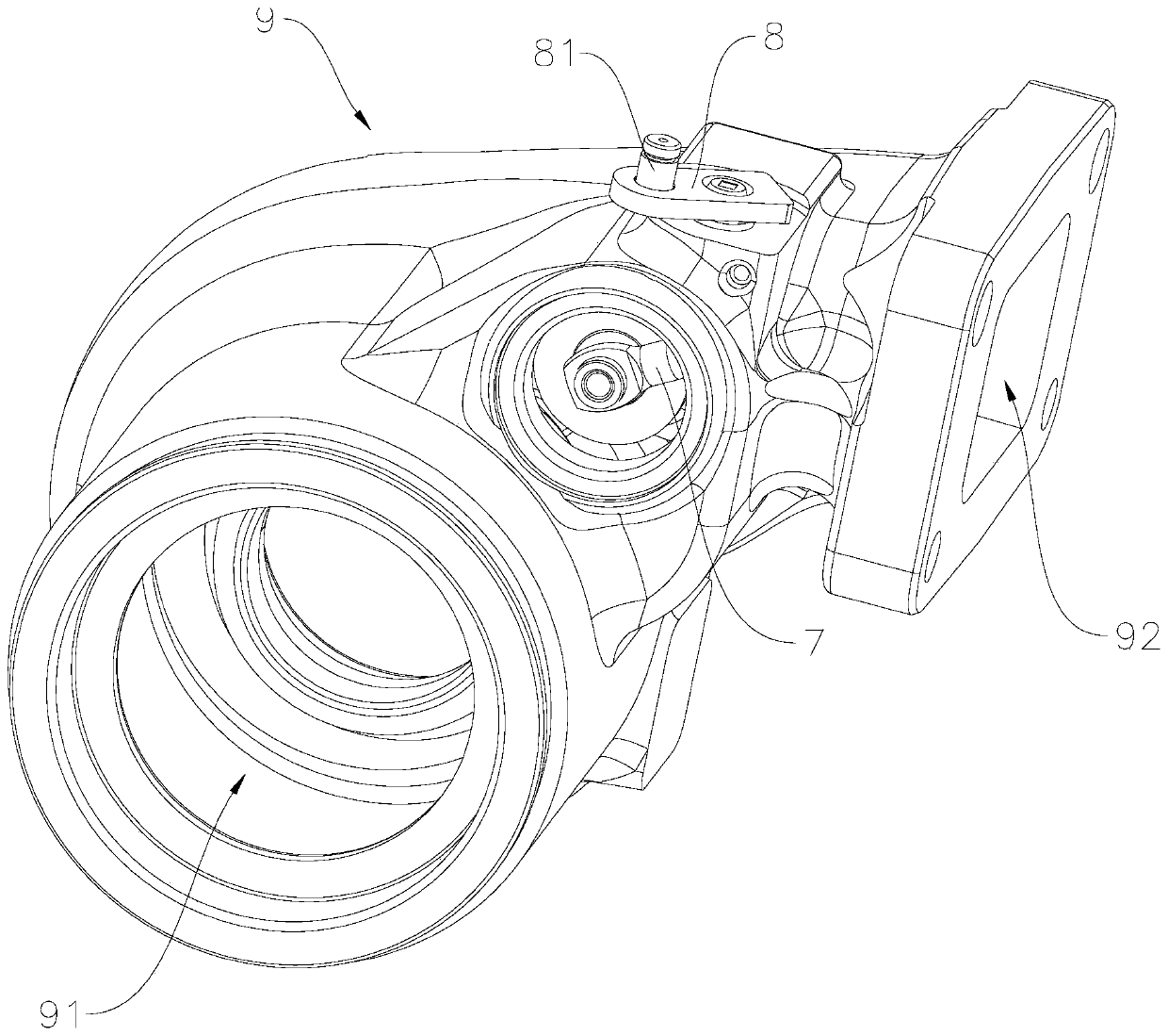 Welding fixture of rocker arm of turbine casing